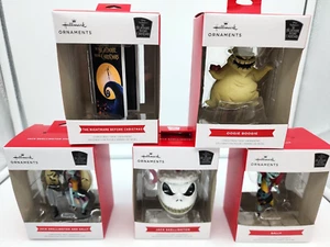 HALLMARK Nightmare Before Christmas OOGIE BOOGIE Jack Sally Ornament Lot Of 5 - Picture 1 of 8
