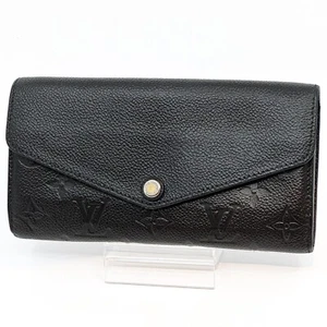 Louis Vuitton Monogram Empreinte Portefeuille Sarah Long Wallet Leather Black【S】 - Picture 1 of 17