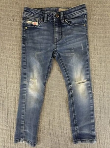 Diesel Jeans Boys 5Y Blue Regular Fit Waykee Distressed Denim Straight Leg - Picture 1 of 5