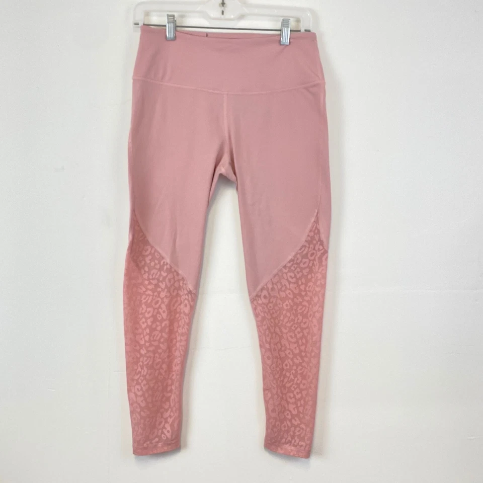 Victoria Sport Womens Medium Short Sheer Animal Knockout Pants Leggings Pink - Image 1 of 4
