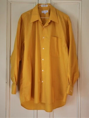 Christian Dior Men Yellow Long Sleeve Shirt Size 16 - 32/33 - Image 1 of 4