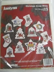 Tree Trim Ornaments Perforated Paper Counted Cross Stitch Kit Janlynn 50-280 A - Picture 1 of 3