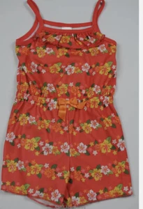 NWT Girls M(7-8) Gymboree SHORTIE ROMPER Pajamas One-piece Sleepwear Orange PJs - Picture 1 of 5