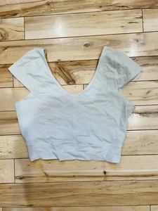 Top corto acanalado LULULEMON 8 crema manga corta para mujer NUEVO SIN ETIQUETAS $98 - Imagen 1 de 2