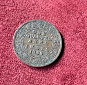 British India, 1 Quarter Anna, SCARCE 1896, Vict. Empress - Picture 1 of 2