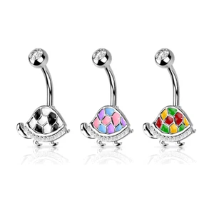 Tiny Turtle Belly Button Rings - Picture 1 of 7