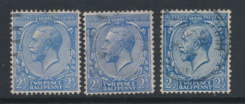 GB, 1912 2.5d wmk simple cypher 3 shades see SG FU, SG371,371a,372, cat GBP12 Cover