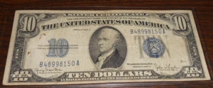 1934 D $10 Silver Certificate B48998150 A - CIRCULATED - Picture 1 of 4