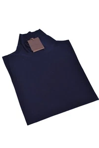 ESTILO LATINO Suéter Cuello Tortuga EU 54 US 44 L 100% Lana Azul Marino - Imagen 1 de 3