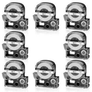 8PCS Compatible with EPSON LK-5WBN KingJim SS18KW 3/4" Tape White Label Maker - Picture 1 of 11
