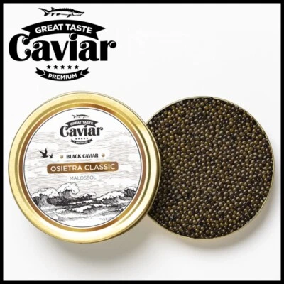 GRAN SABOR OSETRA CAVIAR CLÁSICO 50G Huevas Gourmet de Lujo Entrega Durante la Noche Foto 1 de 4
