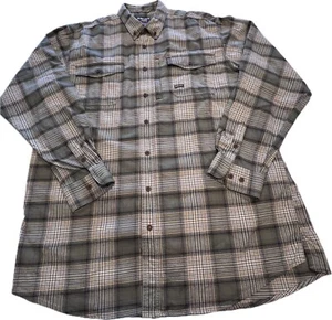 Ariat Rebar Flannel Button Shirt XLT Extra Large Tall Green Grey And yellow - Picture 1 of 8