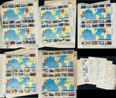 WWII 50th Anniversary Commemorative Stamps 1941-1945 Sets of 5 sheets of 20 - Image 1 of 4