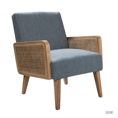 Karat Home Delphine Cane Accent Chair - Sky  MSRP $599.00 Cover