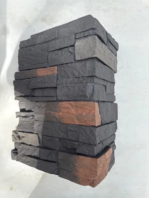 Paquete de 4 esquinas de revestimiento de piedra sintética gris Apalaches Country Ledgestone CLP-OC-APG-4 Foto 1 de 4