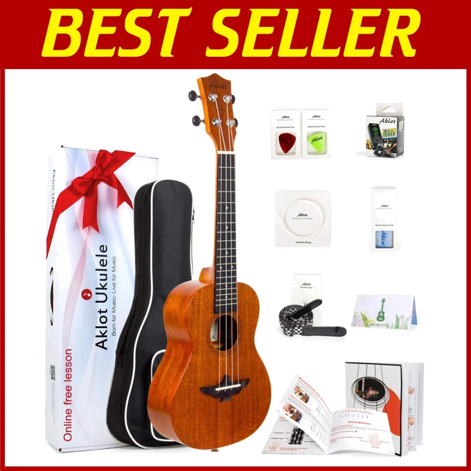 Концертный комплект укулеле из цельного красного дерева - Изображение 1 из 4