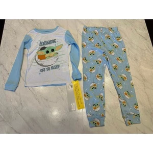 NWT new Star Wars pajama sz 5t blue white yoda boys mandalorian Disney Pants set - Picture 1 of 5