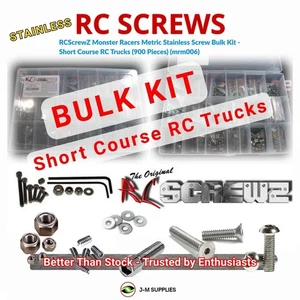 Kit a granel de tornillo métrico de acero inoxidable RCScrewZ 900 piezas Monster Racer curso corto mrm006 - Imagen 1 de 11