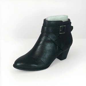 Vionic Trinity Ankle Boots Booties Womens Size 8.5 Wide Black Leather Orthotic - Picture 1 of 8