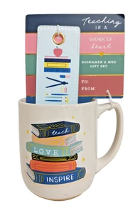 Sunday Morning Ceramics Large Coffee Mug & Bookmark TEACHER / Teach Gift Set NEW - Picture 1 of 3