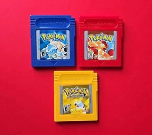 Game Boy Pokemon Blue Red Yellow Nintendo GB Original Lot 3 Games Authentic Save - Picture 1 of 22