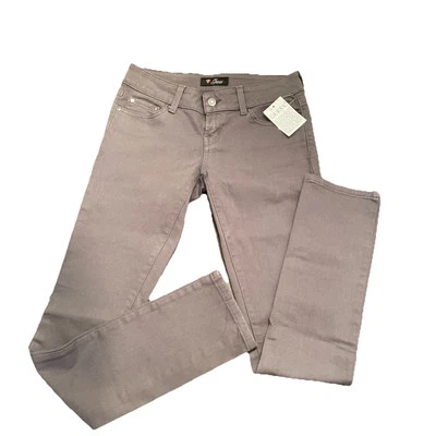 GUESS Jeans Skinny Charcoal Gray sz 28 Zipper Ankle Mid Rise Bling Buttons - Image 1 of 4