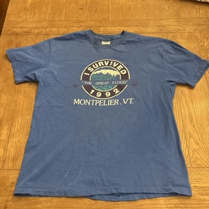 I Survived The 1992 Montpelier Vermont Great Flood Distressed Shirt Size XL - Bild 1 von 6