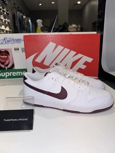 Nike Dunk Low Retro White Night Maroon Burgandy Team Red Size 10 Men DV0831-102 - Picture 1 of 9