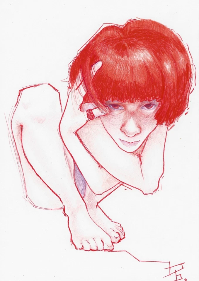 оригинальный рисунок A4 4BD художественная работа современный карандаш женщина эскиз - Изображение 1 из 1