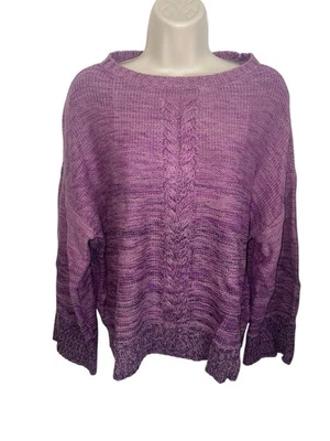 Suéter feminino Style & Co 0X plus size trançado com acabamento martelado em uva escura $69,50 - Imagem 1 de 4