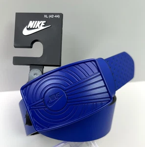 Cinturón de golf Nike Air Jordan azul imitación cuero Jumpman hebilla de pisada para hombre 42-44 nuevo con etiquetas - Imagen 1 de 13