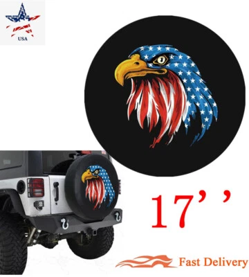 Capa de pneu sobressalente para Jeep, reboques SUV, couro macio antienvelhecimento 17" Blue Eagle - Imagem 1 de 4
