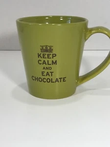 Keep Calm And Eat Chocolate Coffee Mug Light Green - Picture 1 of 4