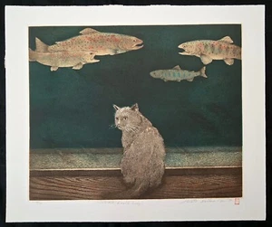 Acquaforte giapponese anni 70 A World Away Ltd Ed 59/75 di Hiroto Norikane (b1949) (CaN) - Foto 1 di 6