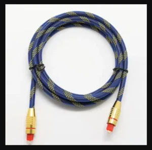 2/5 meters OD6.0 Toslink Male to Male Optical Fiber Audio Cable Braided BLUE - Picture 1 of 2