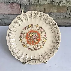 Plato de pan y mantequilla (5) BUDDHA TROJAN SEBRING Ovalado ORO 22K Floral Rosa/Naranja - Imagen 1 de 9