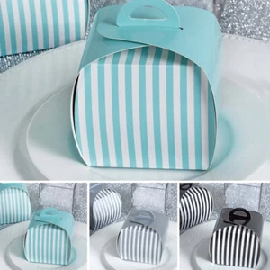 3.5"x3"x3.5" FAVOR BOXES Striped Cupcake Purse Tote Wedding Party Favors SALE - Picture 1 of 7