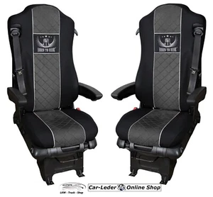 Fundas de asiento de camión negras gris terciopelo adecuadas para Mercedes Actros MP4 2011 - Imagen 1 de 5