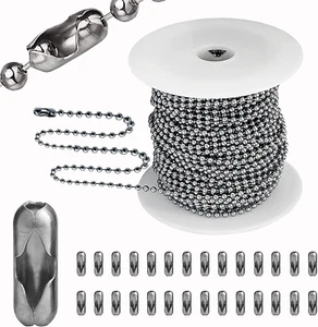 Ball Bead Chain, 55Ft Stainless Steel Chain Ball Chain Necklace Bulk with 100... - Picture 1 of 1