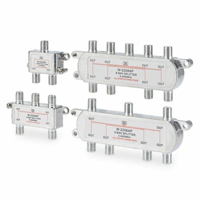 2/4/6/8 Way  F Type Screw Connector Virgin Sky BOX TV Satellite Y Splitter - Image 1 of 4