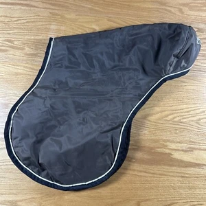 Vintage Tally Ho English Saddle Cover Brown Full Size Vinyl with Fleece Liner - Picture 1 of 22