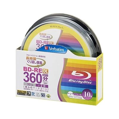 Verbatim Blu-ray Bd-re Dl 50 Gb Rewritable Blu-ray Original Spindle 10 Discs JP - Image 1 of 4