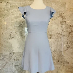 BCBGeneration Light Blue Back Ruffle Dress 0 - Picture 1 of 5