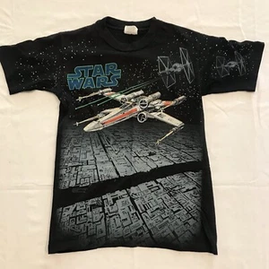 Vintage 90s 1996 Star Wars Cast T-Shirt Made In USA Single Stitch Youth M Black - Picture 1 of 10