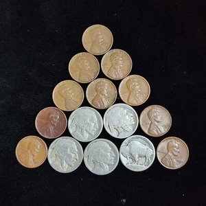  EE. UU. Juego de inicio de monedas lote de centavos de níquel y trigo de búfalo 10 centavos 5 níquel - Imagen 1 de 1