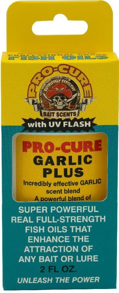Pro-Cure Garlic Plus Bait Oil 2 oz Bottle Fishing Scent w/UV Flash - Image 1 of 1