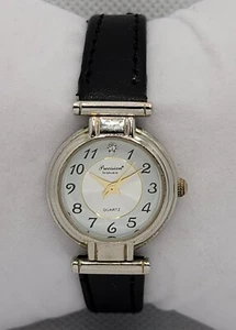 Ladies Precision by Gruen Stylish Petite Silver Tone Black Leather Band Watch K2 - Picture 1 of 9