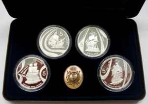2002 AUSTRALIA VOYAGES INTO HISTORY SET of 4 COIN PROOF $5 ~ 4.7 oz 99.9% SILVER - Picture 1 of 9