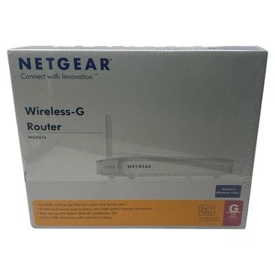 NIB Netgear WGR614 54 Mbps 4-Port 10/100 Wireless G Router (WGR614) Sealed - Image 1 of 4