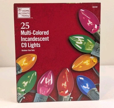 Home Accents 25 Multicolor C9 Christmas String Light Set 24 Foot Lighted Length - Image 1 of 4